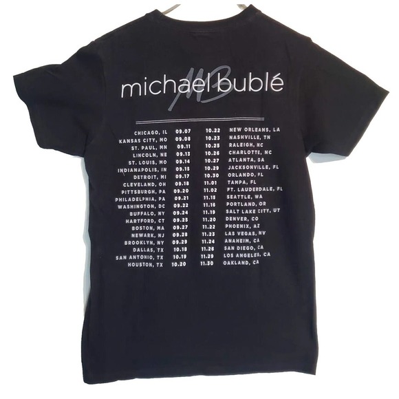 Michael Buble Band Concert Tee Unisex Slim Fit Black Size medium - Picture 6 of 10